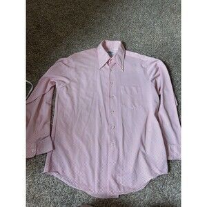 Vintage 70s Manfit by Campus Men's L Disco Red Grid Pin Check USA Made 16-16.5